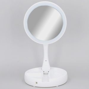 White LED Double Sided Mirror (6.30x6.30x2.17) (AAx4 Not Included)